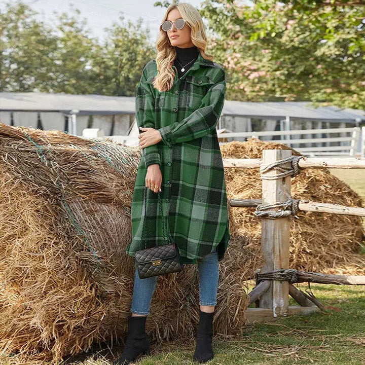 Drune | Longline Karierter Jacke
