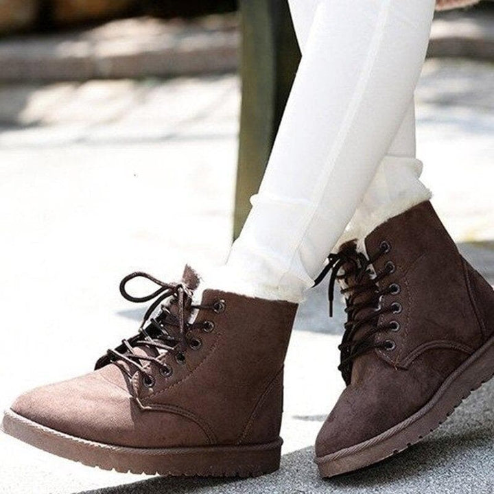 Drune | Stiefeletten Wildlederlook Warm Gefüttert Schnürung Gummisohle