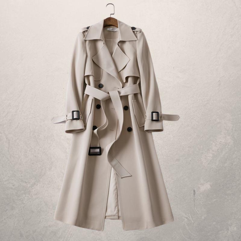 Drune | Trenchcoat Doppelreiher Taillengürtel Sturmklappe Verstellbare Bündchen