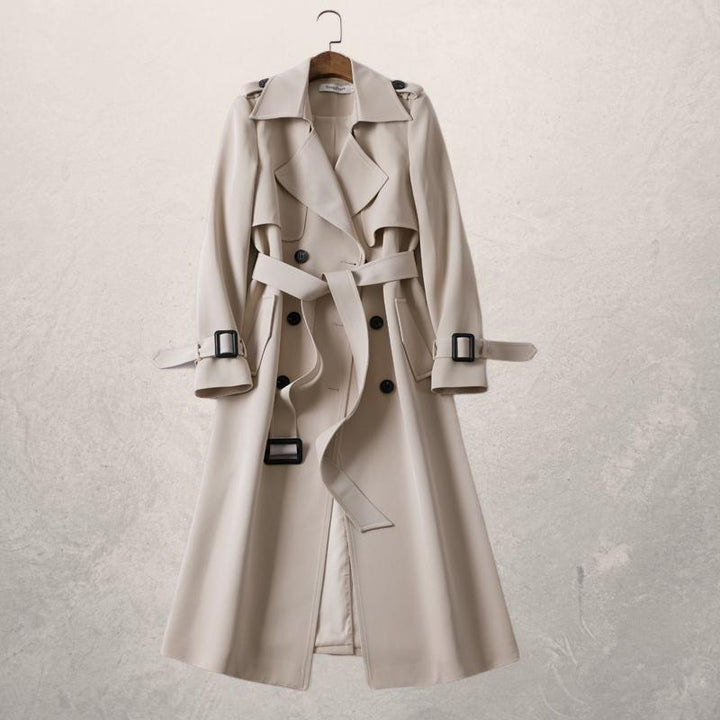 Drune | Trenchcoat Doppelreiher Taillengürtel Sturmklappe Verstellbare Bündchen