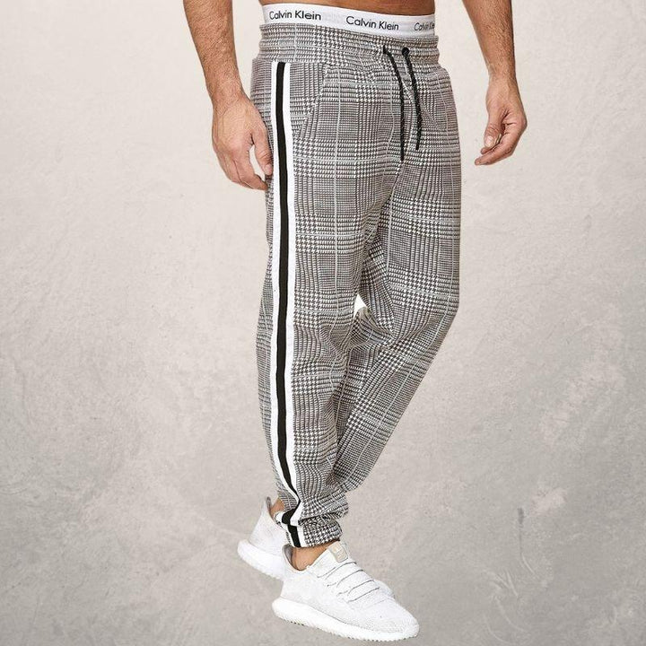 Drune | Jogginghose Slim Fit Elastischer Bund Mit Kordelzug Strukturiertes Material Seitenstreifen