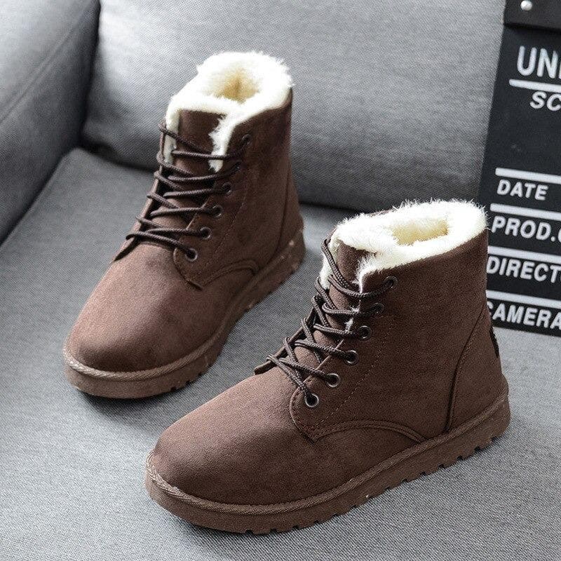 Drune | Stiefeletten Wildlederlook Warm Gefüttert Schnürung Gummisohle