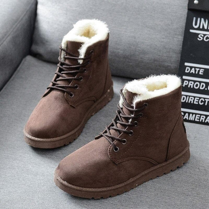 Drune | Stiefeletten Wildlederlook Warm Gefüttert Schnürung Gummisohle