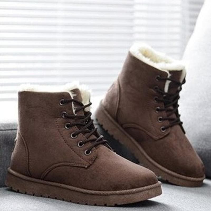 Drune | Stiefeletten Wildlederlook Warm Gefüttert Schnürung Gummisohle