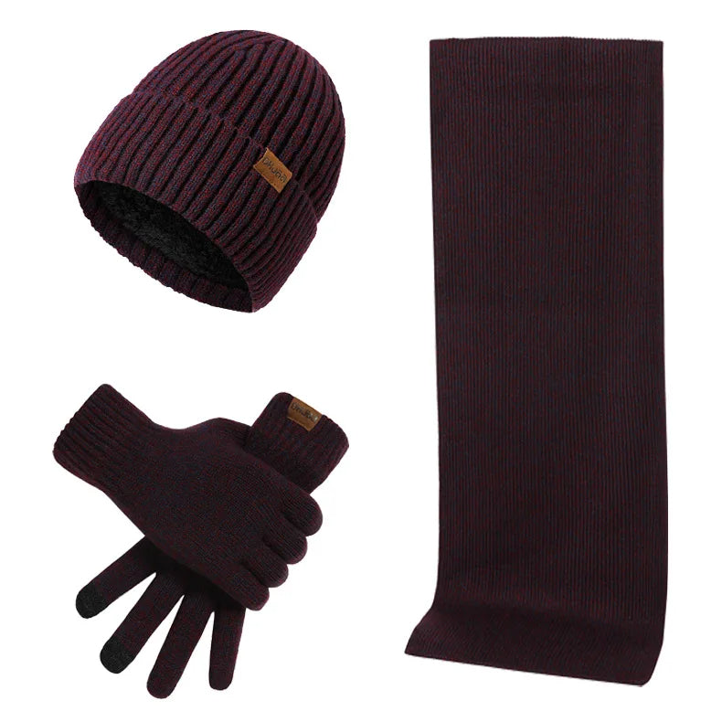 Drune - Lässiges Winterset mit Mütze, Schal und Handschuhen für Männer