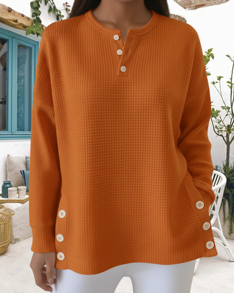 Drune | Sweatshirt Im Waffelmuster Lässig