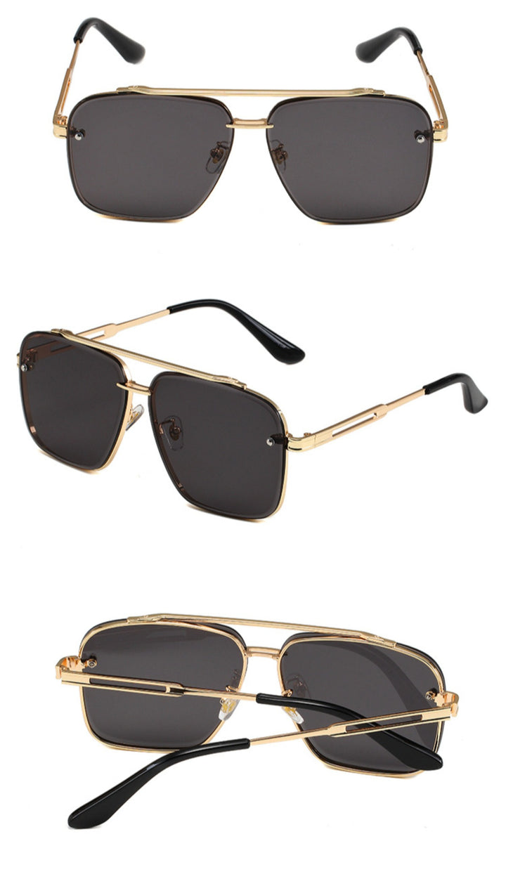 Drune | Doppelstrahl getrimmte Metallbox-Sonnenbrille