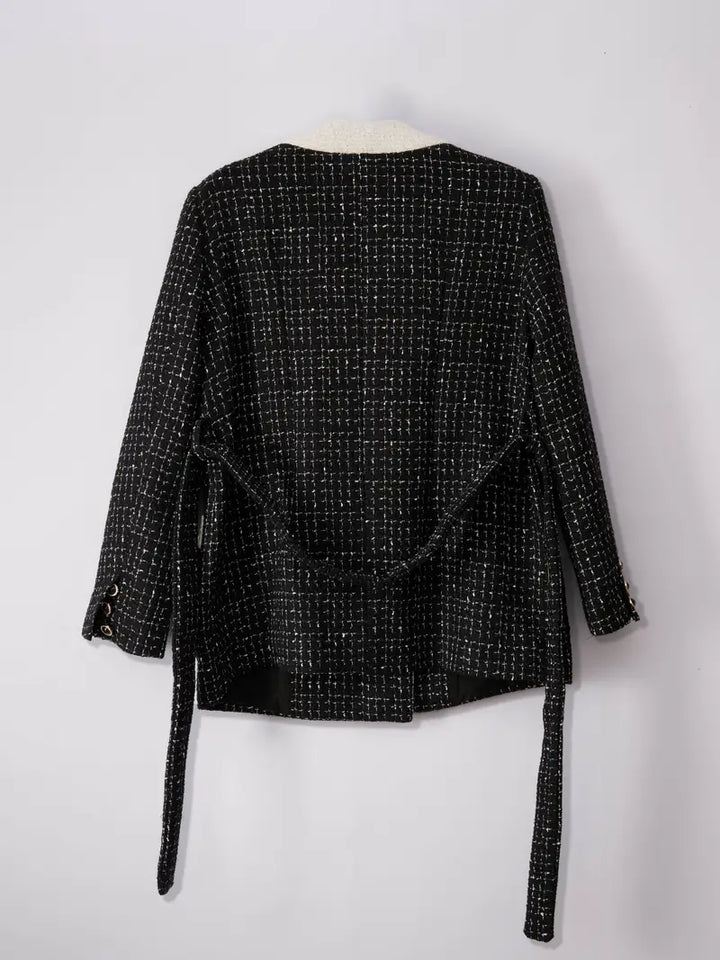Drune | Gürtel Blazer - Kontrastdesign - Vintage-inspirierte Eleganz