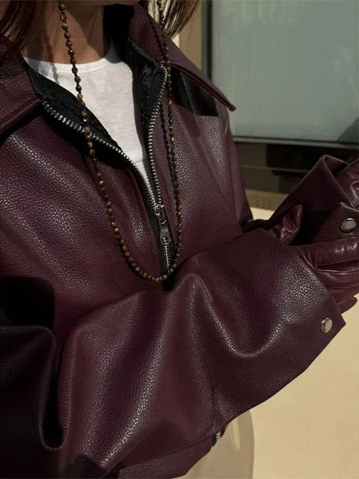 Drune | Lederjacke mit Modernem Design für Frauen