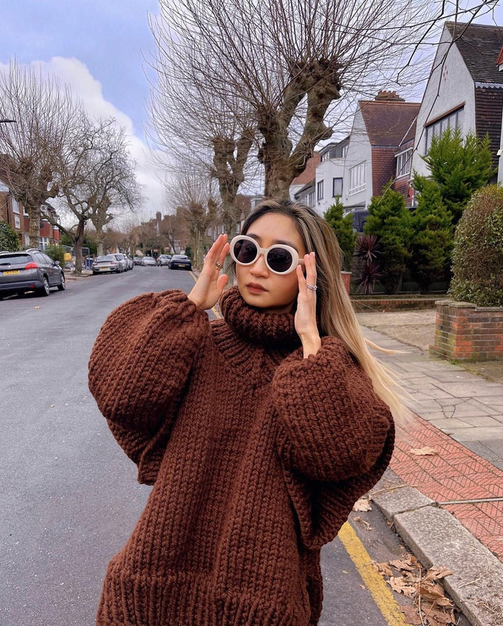 Drune | Chunky knit oversized roll-neck sweater for women