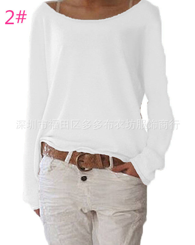 Damen lässiger und leichter Pullover mit weit ausgeschnittenem Halsausschnitt Drune