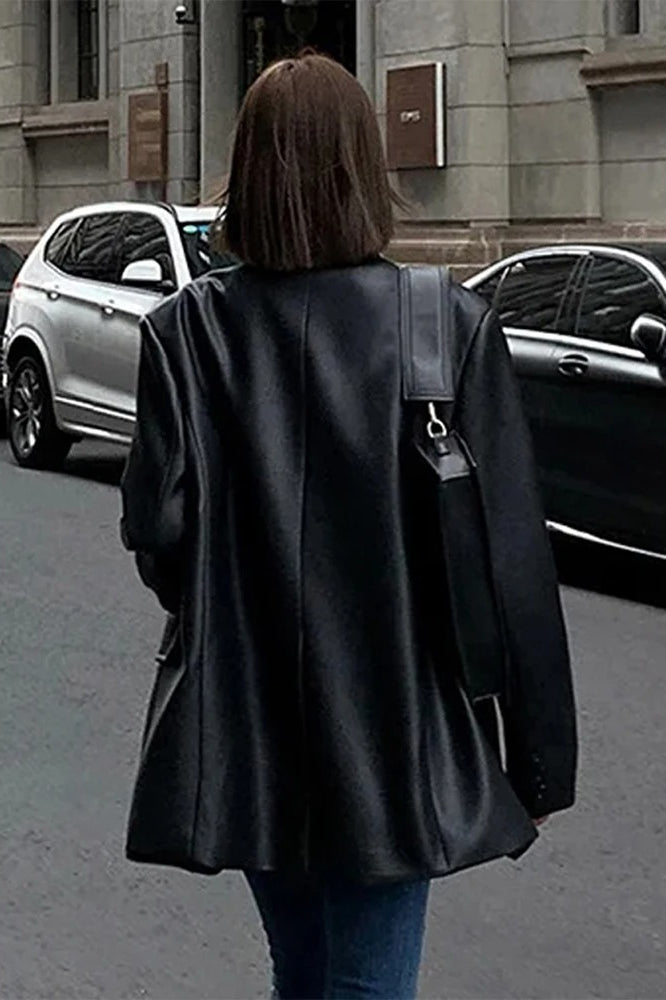 Drune | PU Leder Blazer Jacke