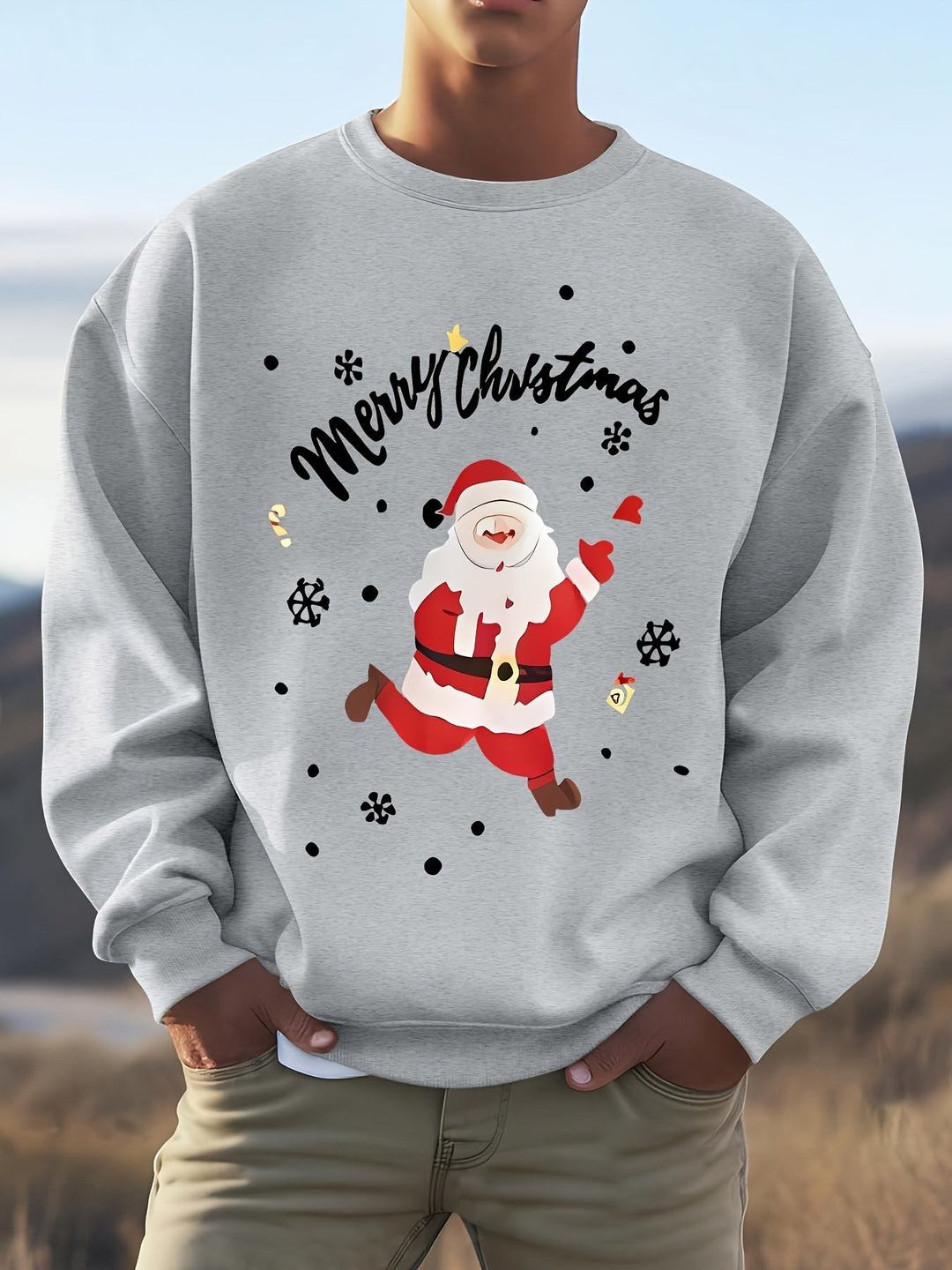 Drune | Sweatshirt mit Weihnachtsmotiv Baumwolle Frohe Weihnachten Design