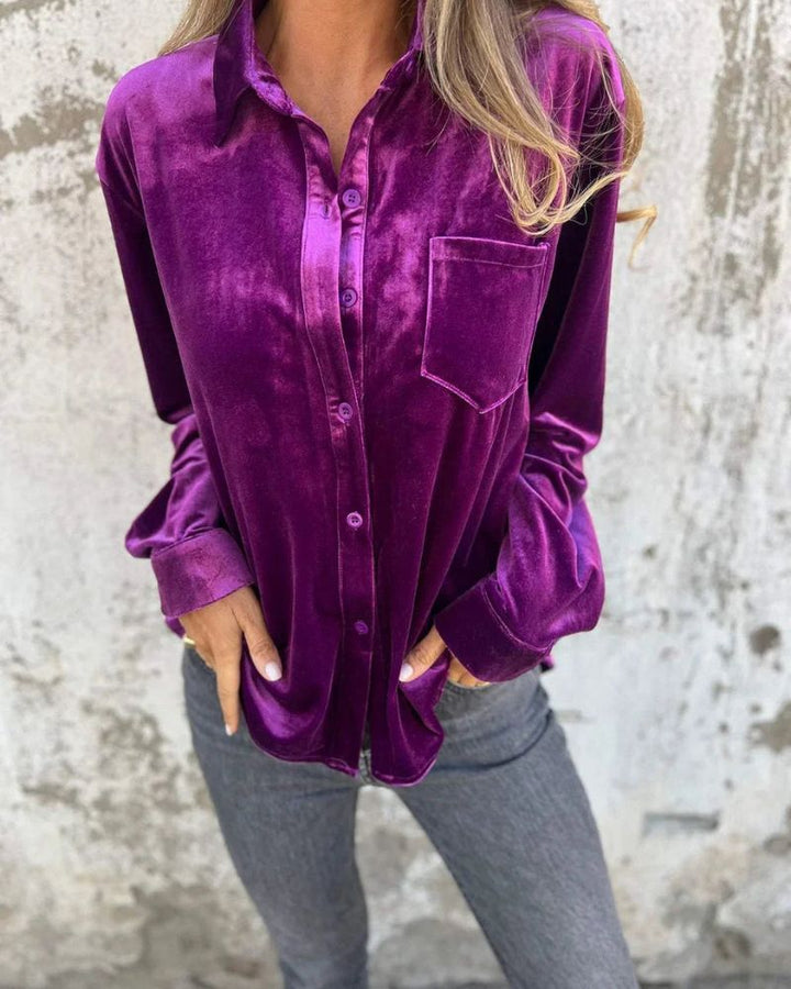 Drune | Elegante Samtbluse