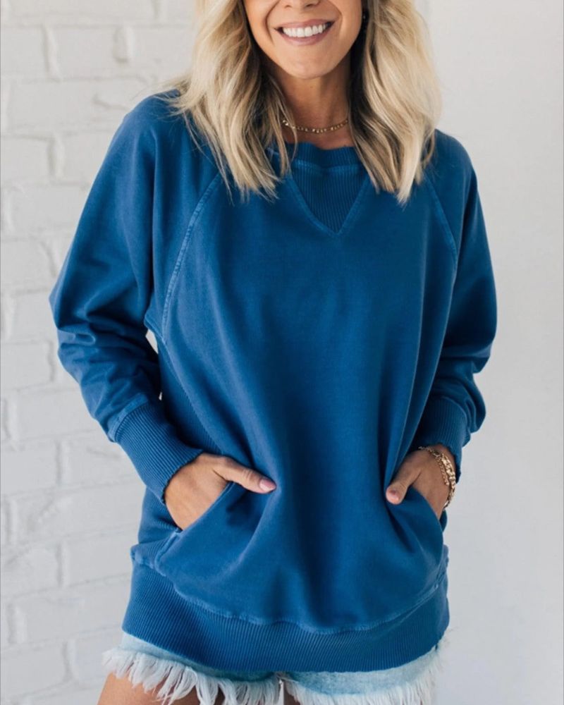 Drune | Gestreifter Akzent Pullover mit Taschen