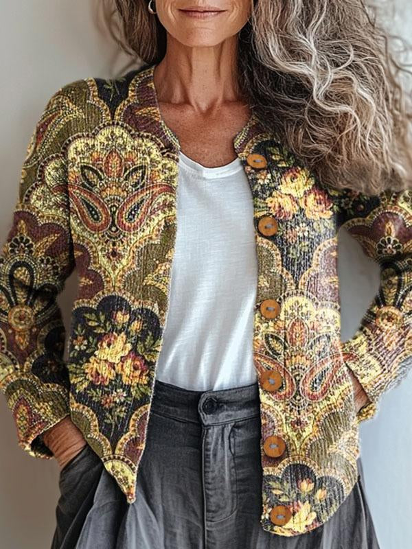 Drune | Gemusterte Jacke mit Vintage-Prägung