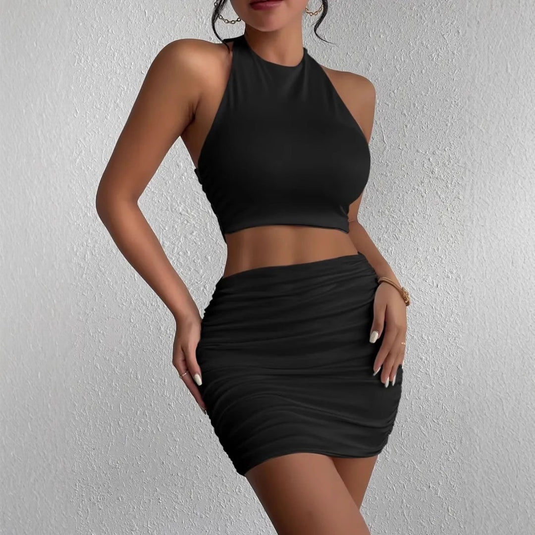 Drune | Ärmelloses Neck Tube Top Weste Hip Wrap Set