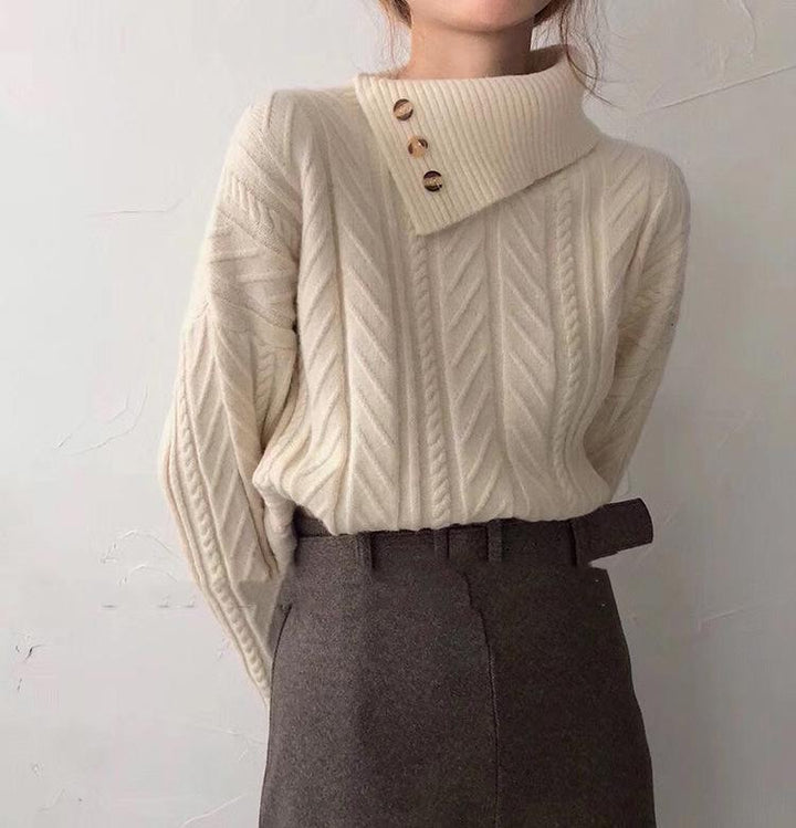 Drune | Strickpullover mit Asymmetrischem Kragen Weich und Elegant Zeitloses Design