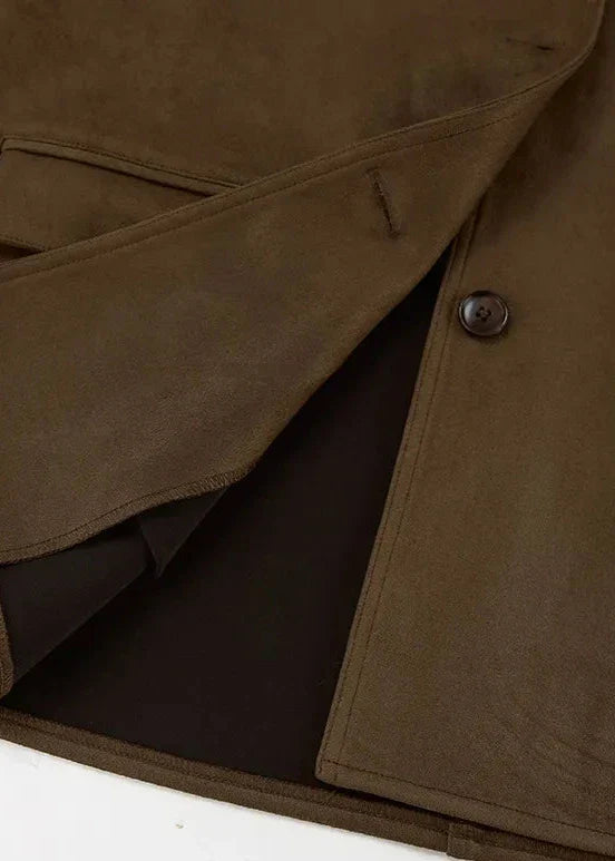 Drune | Samt Wildlederjacke mit Retro-Revers