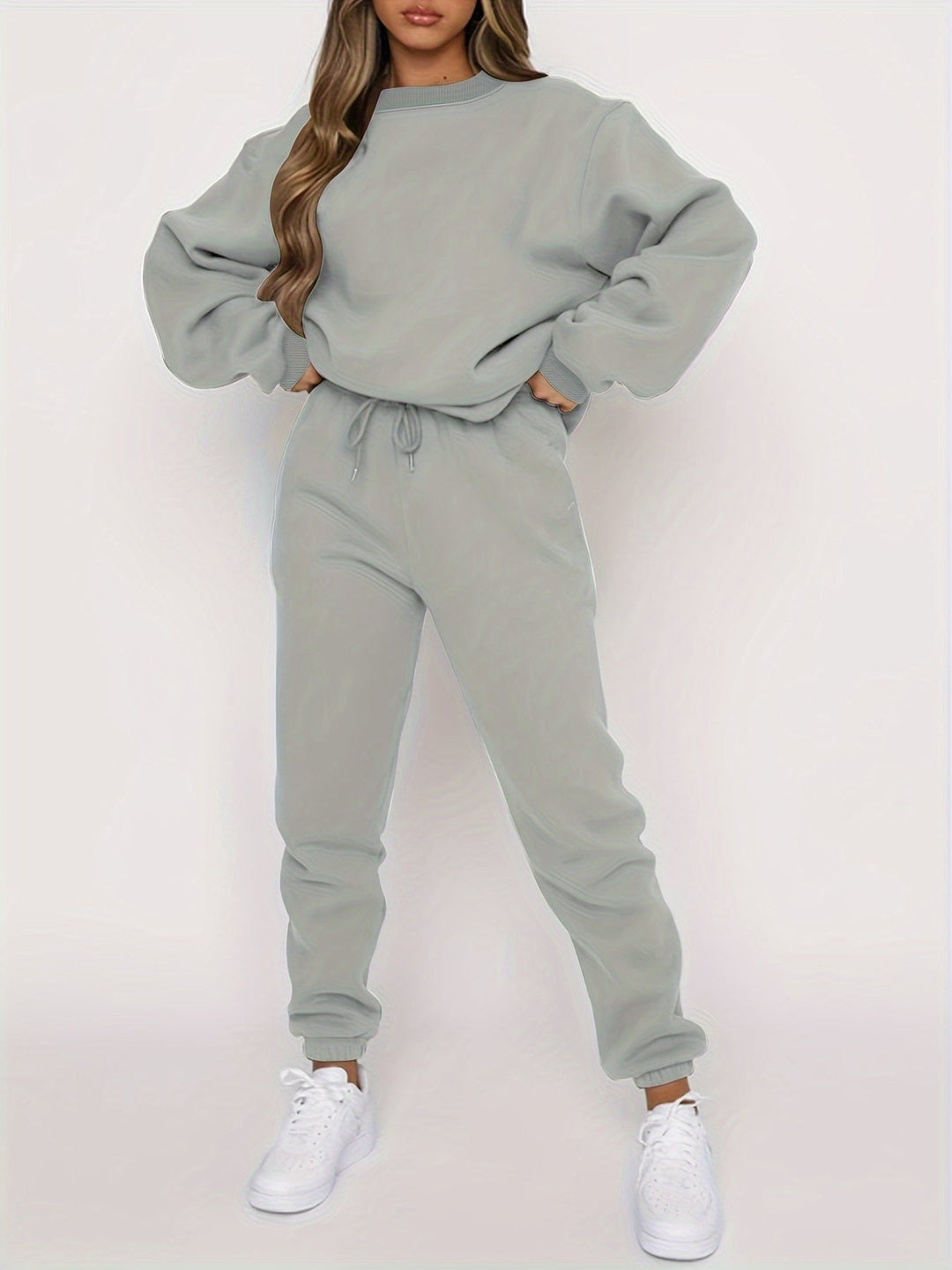 Drune | Jogging Set - Oversized Sweatshirt & Hochtaillierte Jogger - Weich & Bequem
