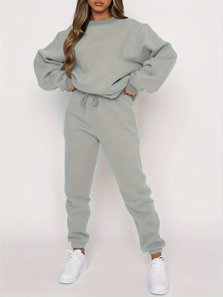 Drune | Jogging Set - Oversized Sweatshirt & Hochtaillierte Jogger - Weich & Bequem