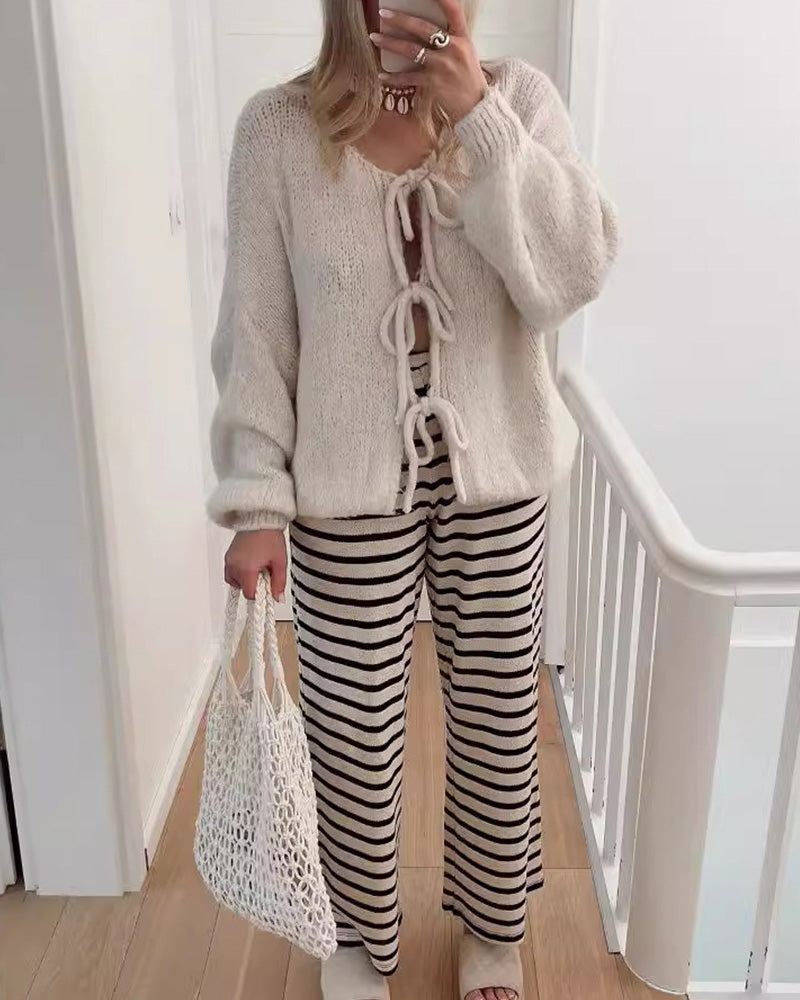 Drune | Strickjacke mit Schnürung Im Lazy Stil