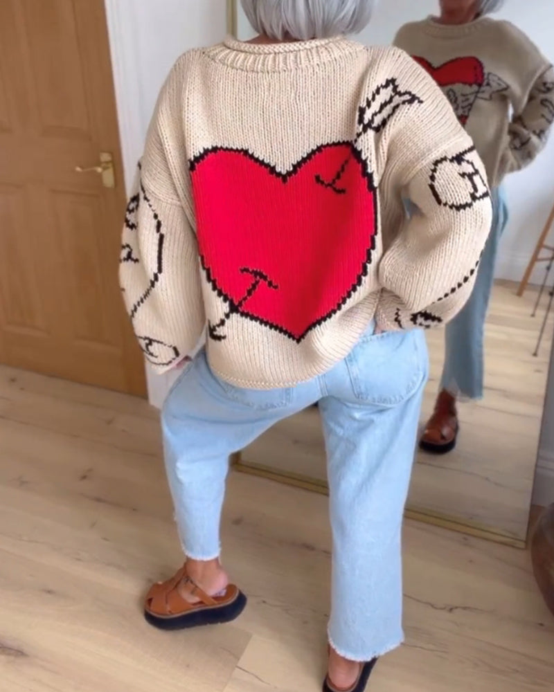 Drune | Pullover mit Liebesmuster