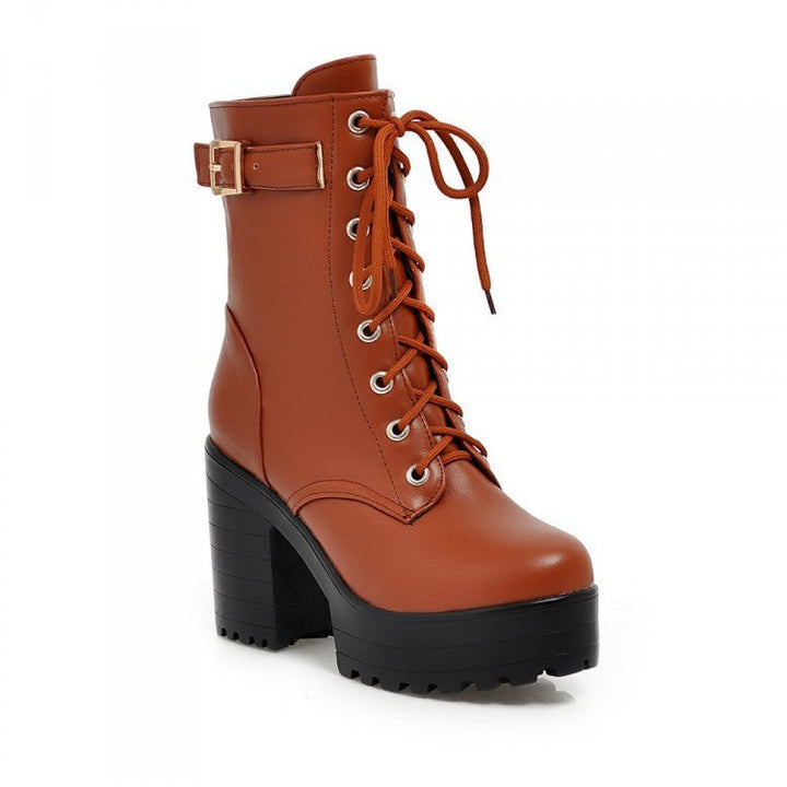 Drune | Stiefel mit Schnürung und Schnalle