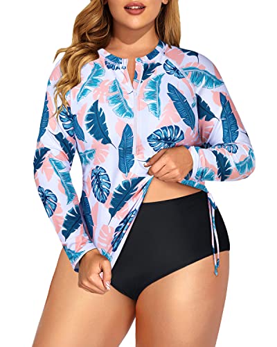 Drune | Langarm Reißverschluss Rash Guard Badeanzug Zweiteiler Upf 50+