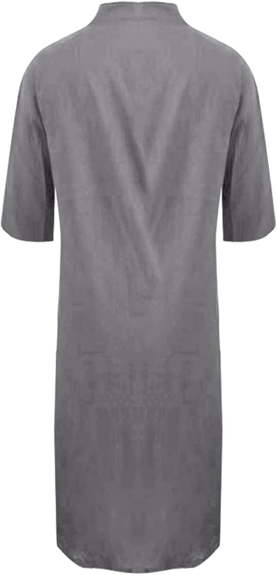 Drune - Lockeres langes Kleid mit langen Ärmeln und Seitentaschen Kleid