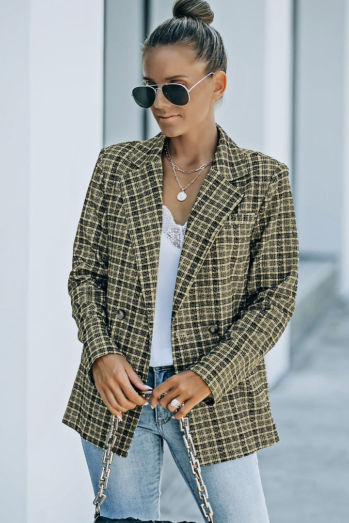 Drune | Karierter Doppelreiher Langarm-Blazer