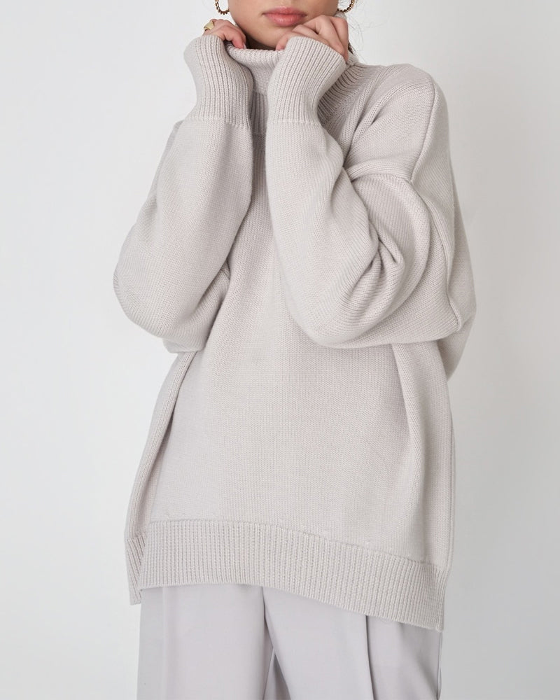 Drune | Eleganter Oversized Damen Rollkragenpullover Aus Baumwolle