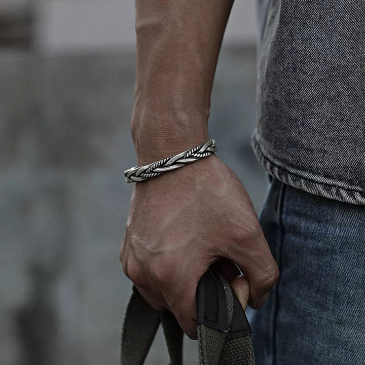 Drune | Geflochtener Silberner Armband