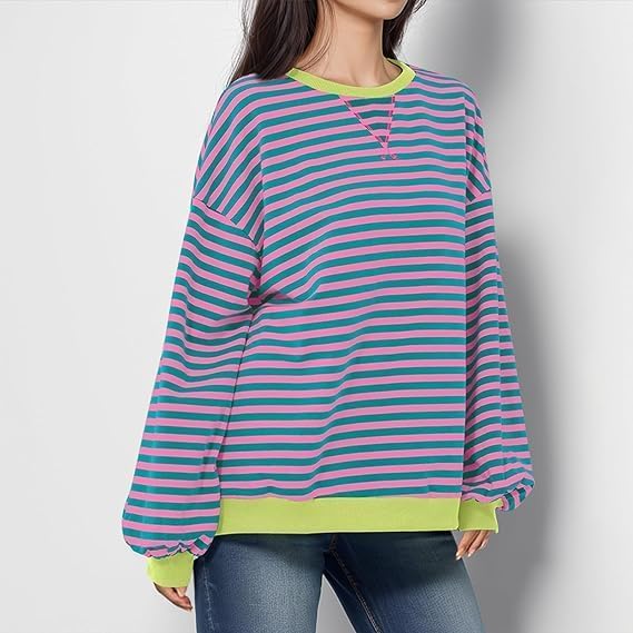 Drune | Gemütlicher Oversized Gestreifter Pullover