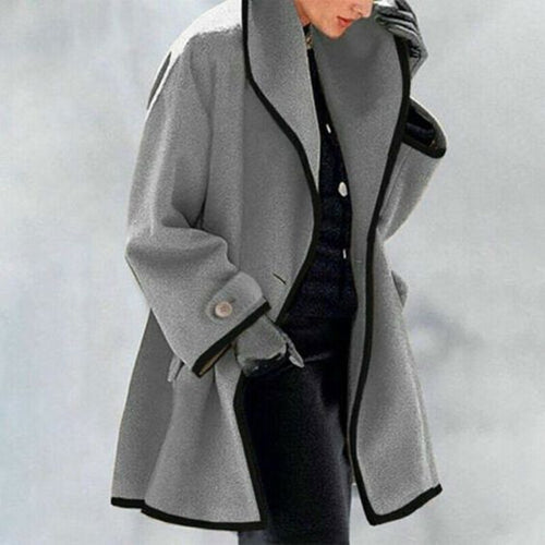 Drune | Schlichte Graue Strickjacke mit Kragen