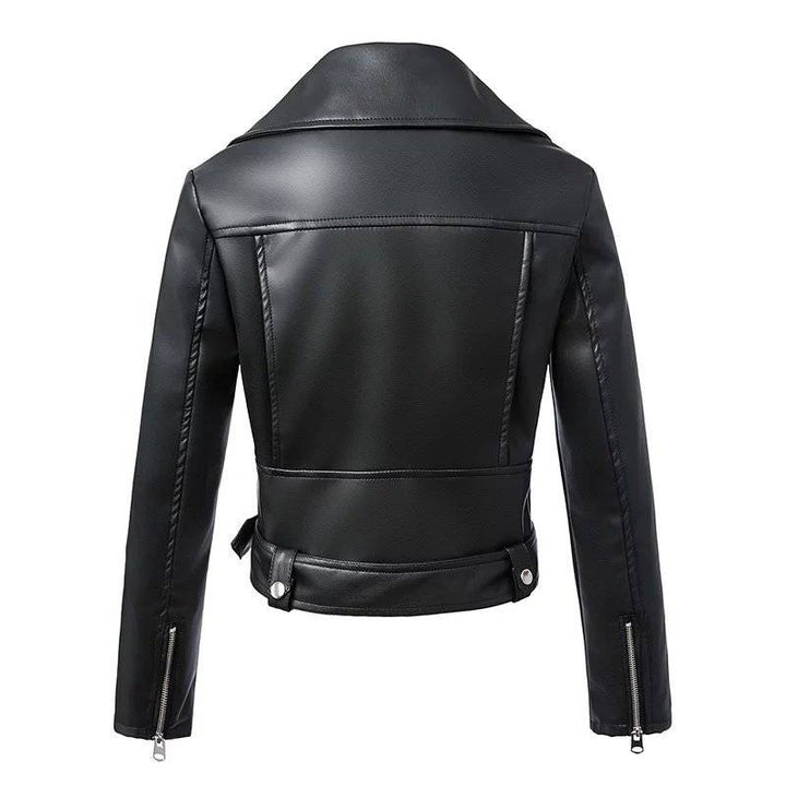 Drune | PU-Leder Motorradjacke - Schicker & Frecher Stil - Mit Gürtel in der Taille - Moderne Außenbekleidung