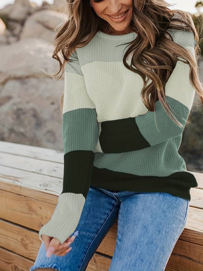 Drune | Stilvoll Gestreifter Strickpullover für Frauen