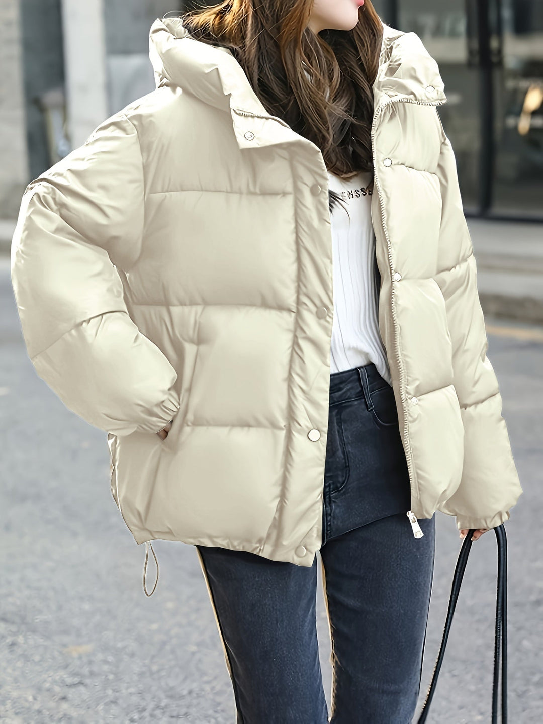 Drune | Dicke, lässige Winterjacke mit Kapuze und Reißverschluss für Damen - Perfekt für Herbst/Winter