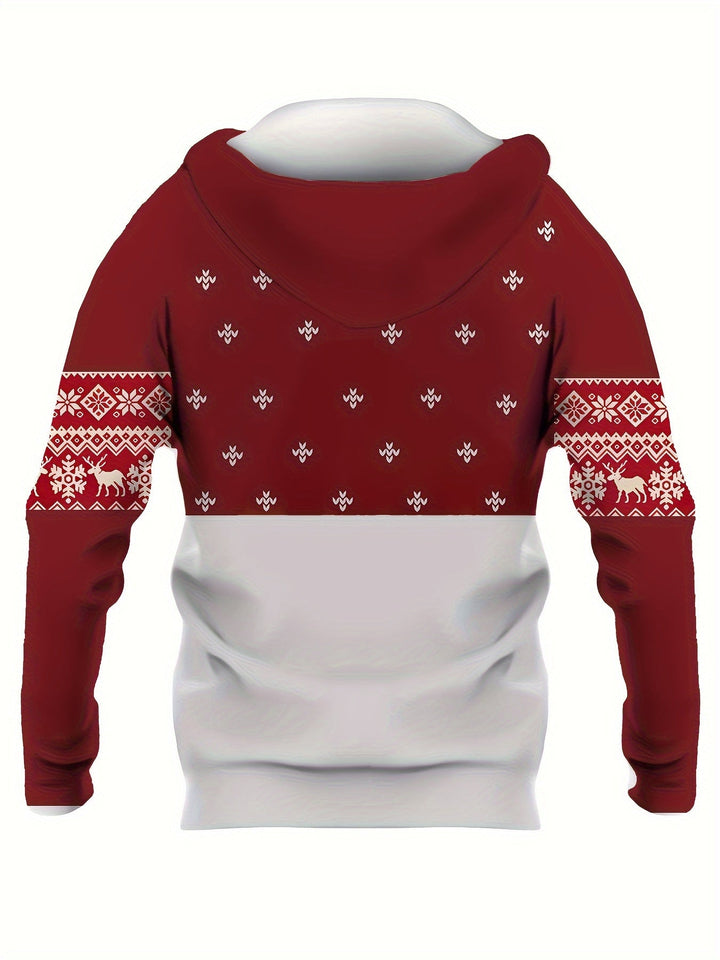 Drune | Hoodie mit Weihnachtsdruck Polyester Frohe Weihnachten Rentier Design