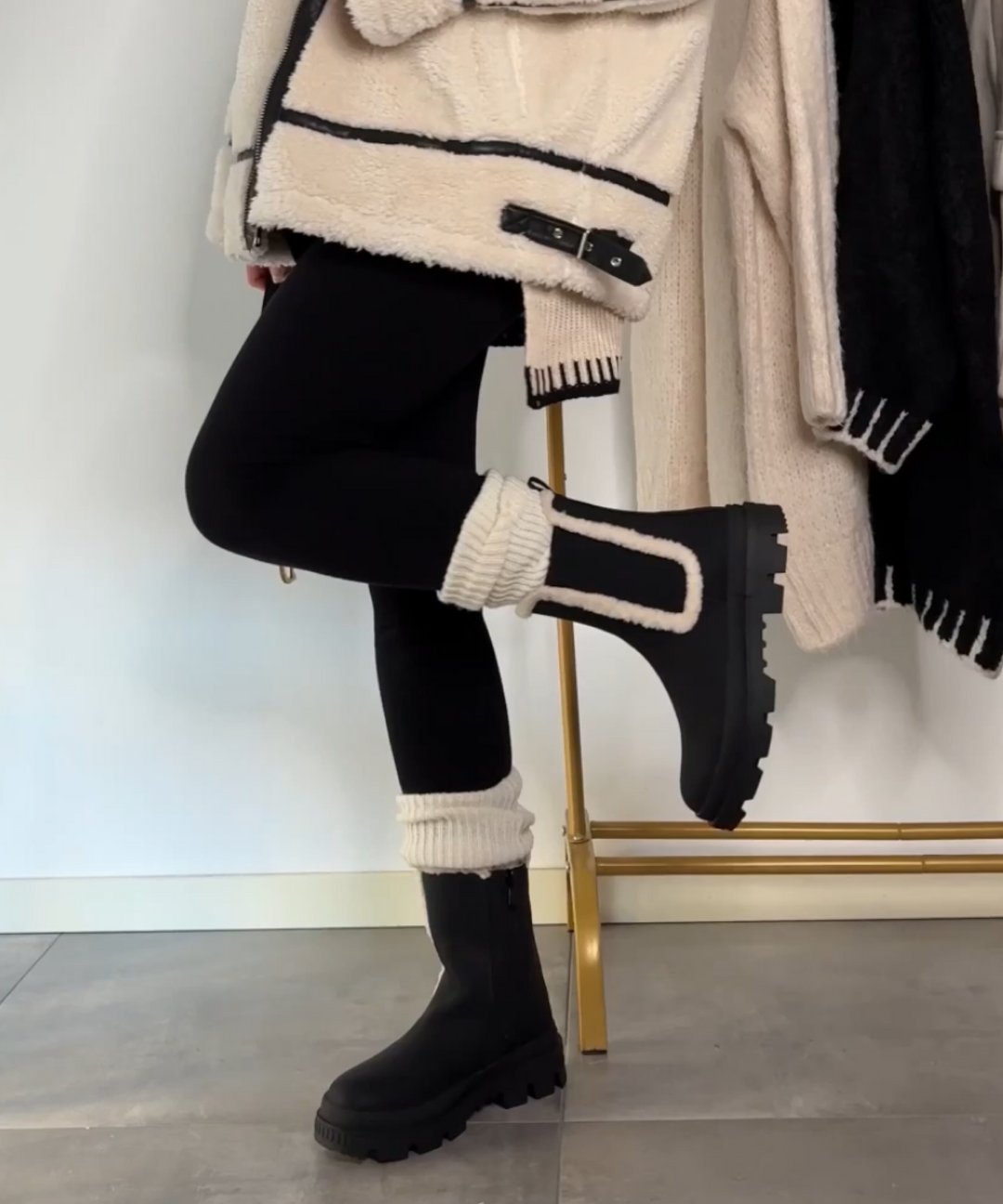 Drune | Schicke schwarze Leder-Stiefeletten