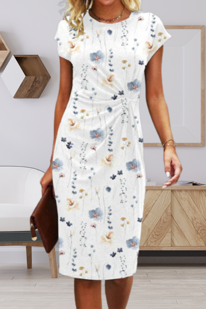 Drune | Kurzarm Elegantes Blumenkleid