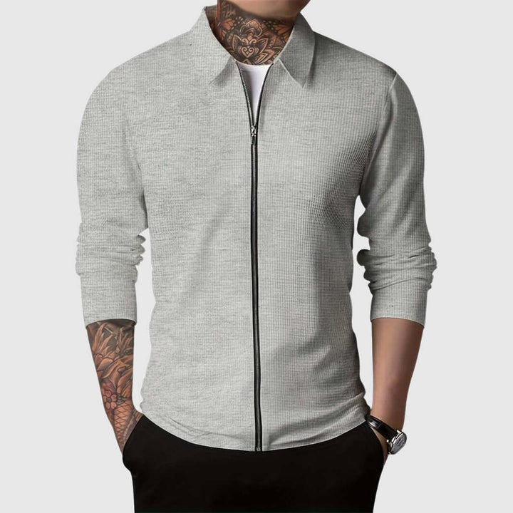 Drune | Herren Waffelstrick Zip-Up Jacke