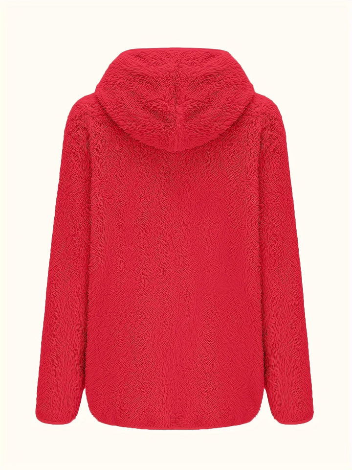 Drune | Leichtgewicht Teddyjacke mit Kapuze Polyester Warm und Bequem