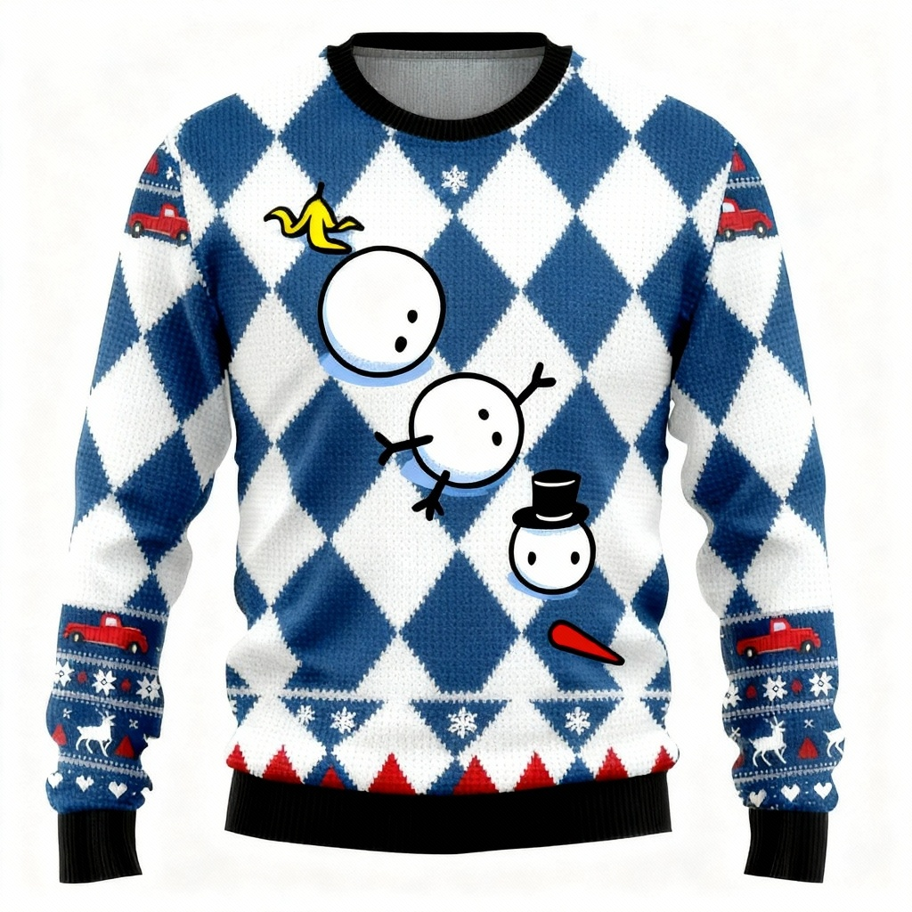 Drune | Hässlicher Weihnachts-Pullover Party [2025] | Verspielte Schneemann Edition