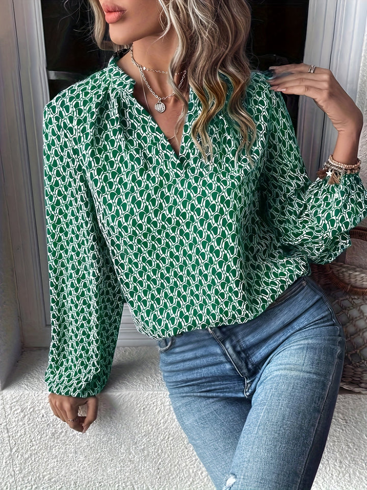 Drune | Stilvolle Bluse mit Grafischem Muster Polyester Elegant und Komfortabel