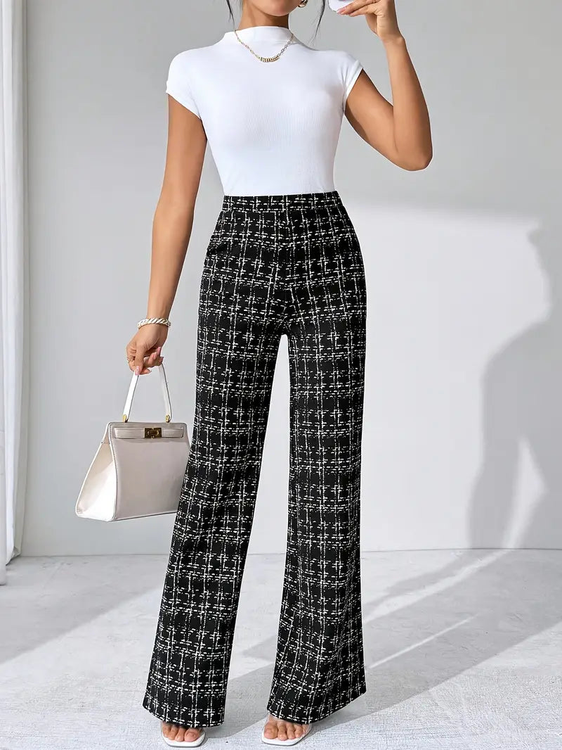 Drune | Tweed Plaid Glockenhose