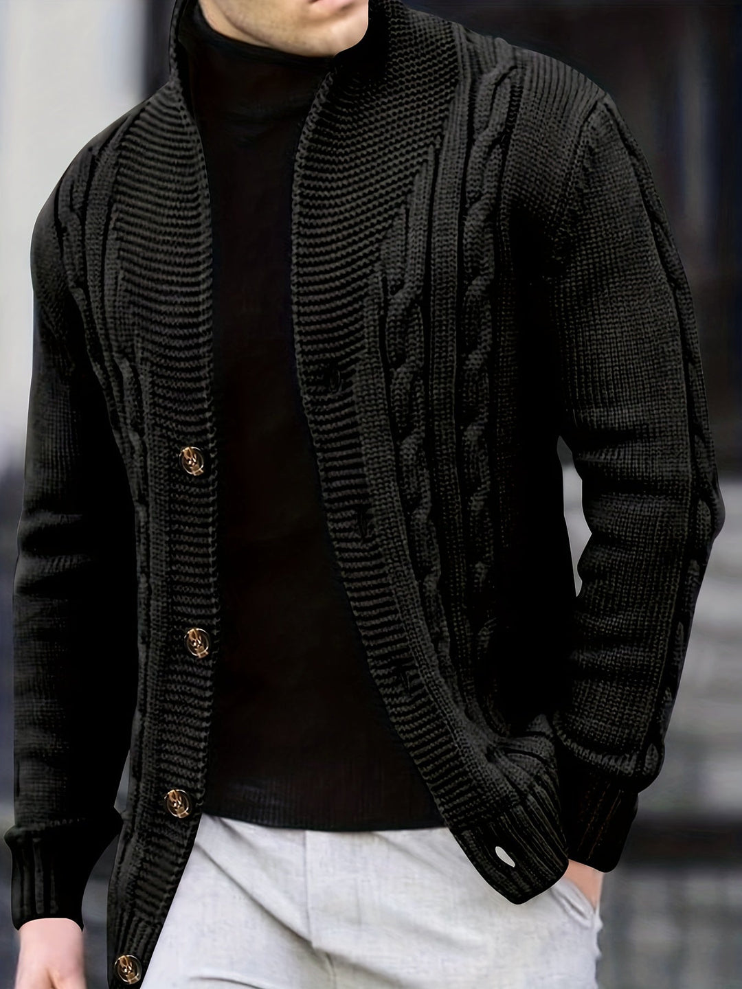 Drune | Zopfstrickjacke mit Knöpfen