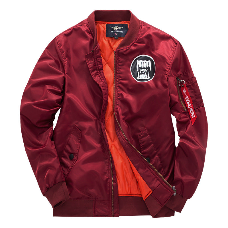 Herren o Grafik-Logo gesteppte Nylon Pilot Bomber mit Ärmel-Reißverschluss-Tasche Drune