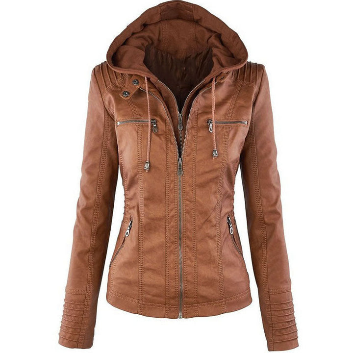 Drune Solide Lederjacke mit Revers