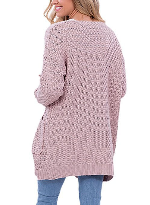 Damen Grobstrick-Cardigan mit asymmetrischem Design und lässigen Ärmeln Drune